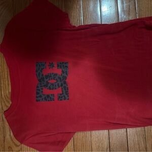 DC Red Tee with Black Leopard Logo